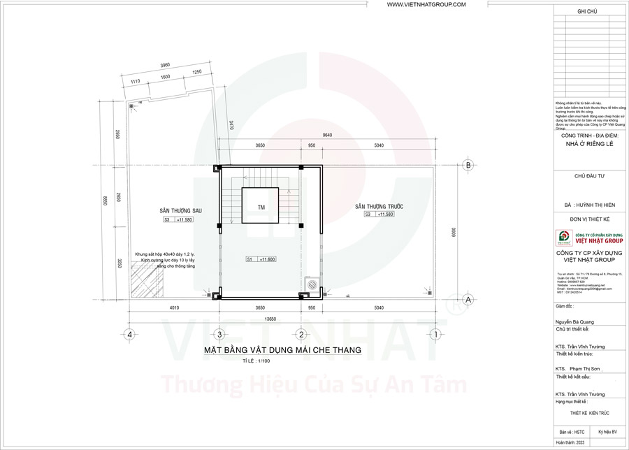 Cách bố trí công năng tầng thượng