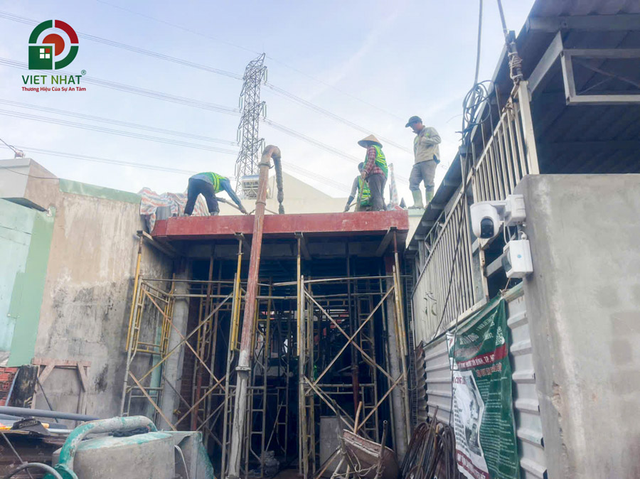 Hình ảnh tiến độ thi công tầng trệt