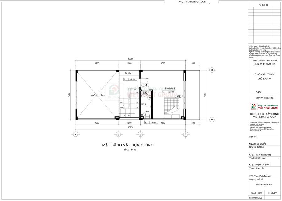 Bản vẽ thiết kế mặt bằng công năng tầng lửng