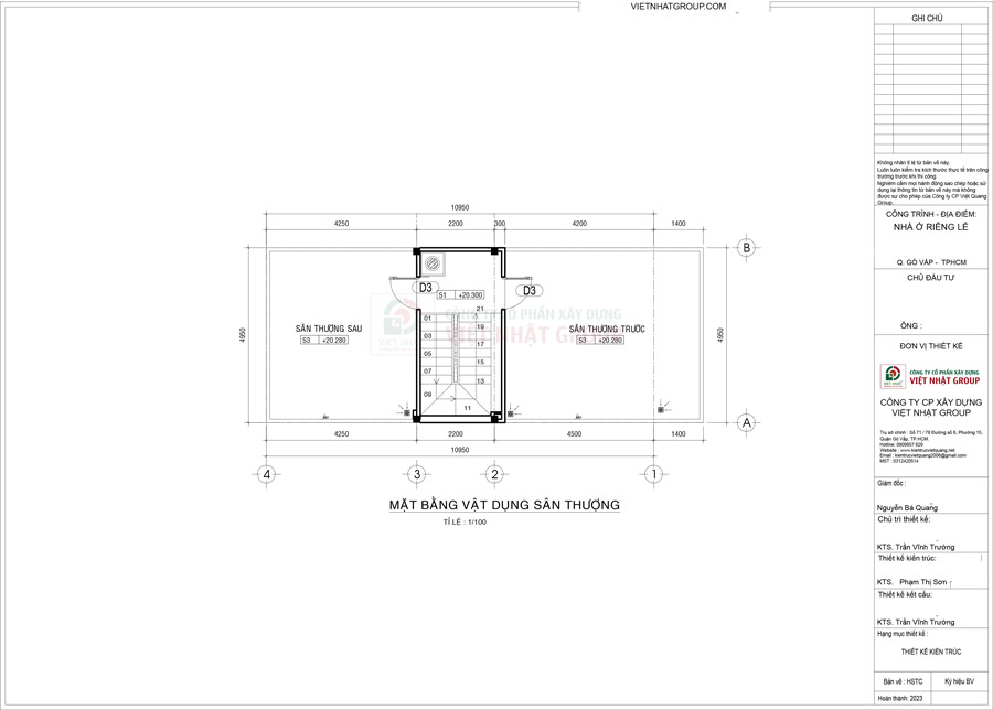 Bản vẽ thiết kế mặt bằng công năng tầng thượng