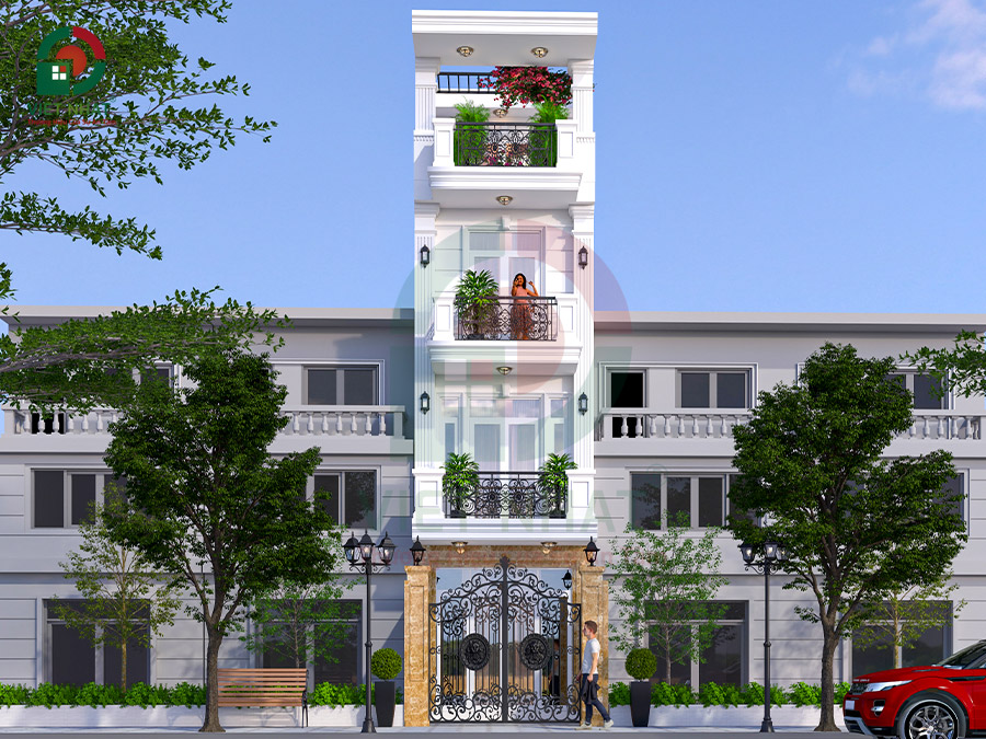 Mẫu Nhà 4 Tầng Tân Cổ Điển 4x20m - Sang Trọng và Tiện Nghi