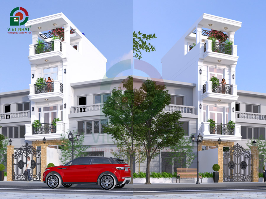 Mẫu Nhà 4 Tầng Tân Cổ Điển 4x20m – Sang Trọng và Tiện Nghi 