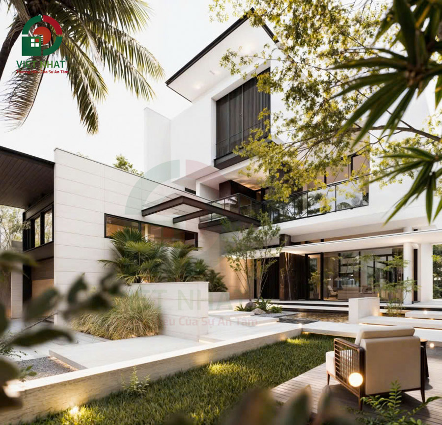 Mẫu Nhà Biệt Thự 4 Tầng Sân Thượng 16x22m