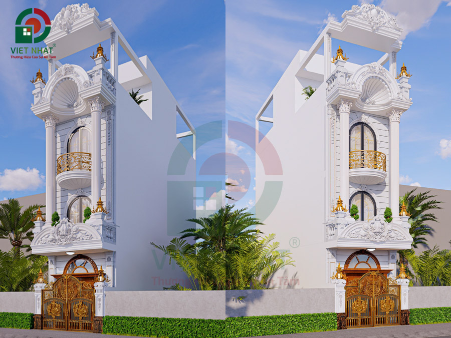 Mẫu Nhà Tân Cổ Điển 3 Tầng 4x14m – Không Gian Sống Đẳng Cấp 