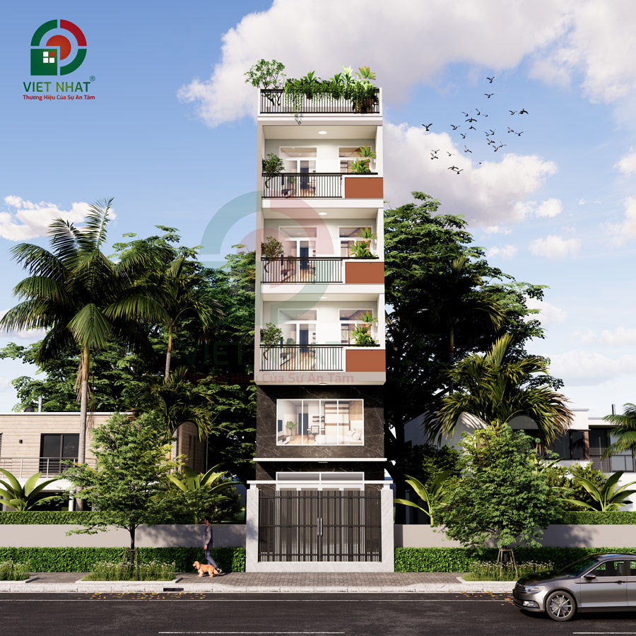 Mẫu Thiết Kế Căn Hộ Coliving Cho Thuê 5 Tầng 5x11m