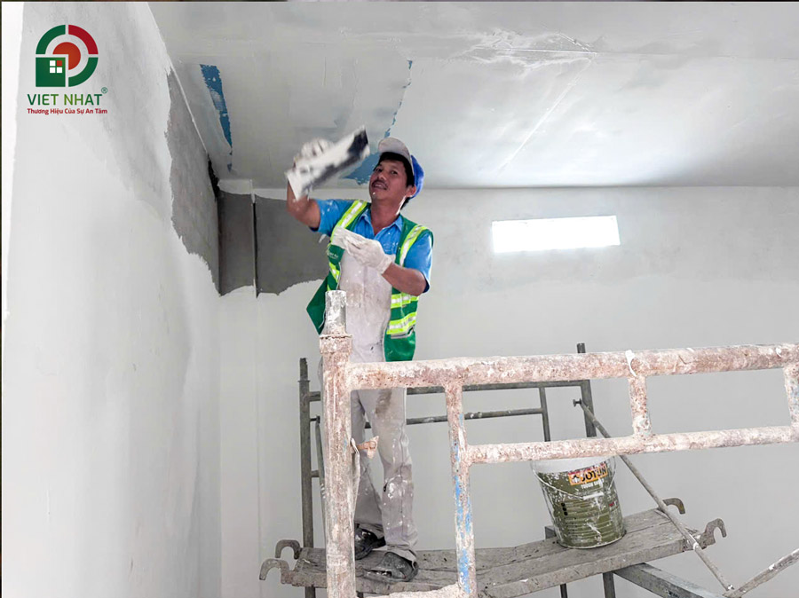 Hình ảnh thi công trét bả sơn