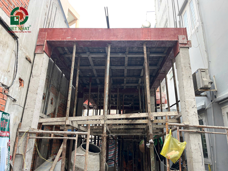 Hình ảnh thi công xây thô tầng trệt