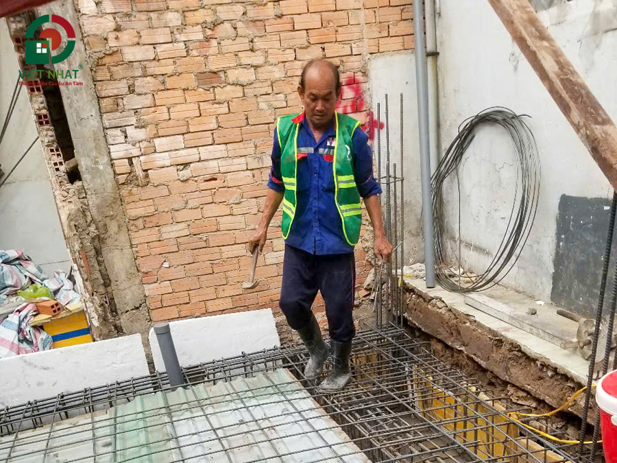 Hình ảnh thi công cốt thép sàn trệt