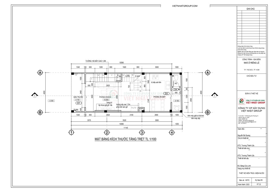 Tầng trệt - Không gian sinh hoạt chung tiện nghi