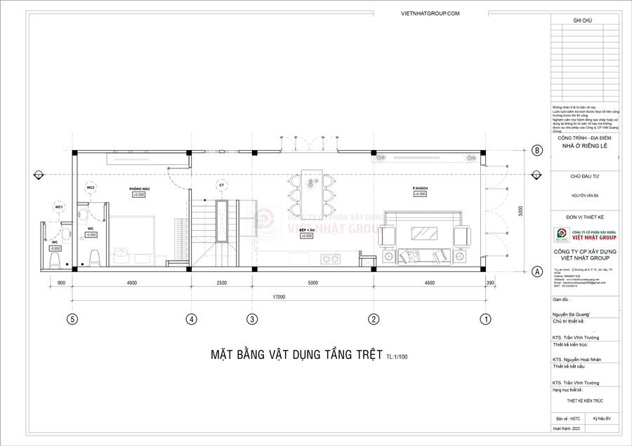 Tầng trệt - Liên kết không gian và tràn ngập ánh sáng