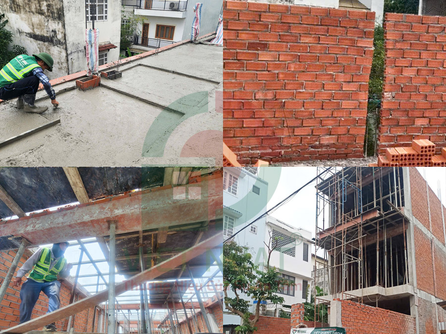 Hình ảnh thi công xây thô lầu 2