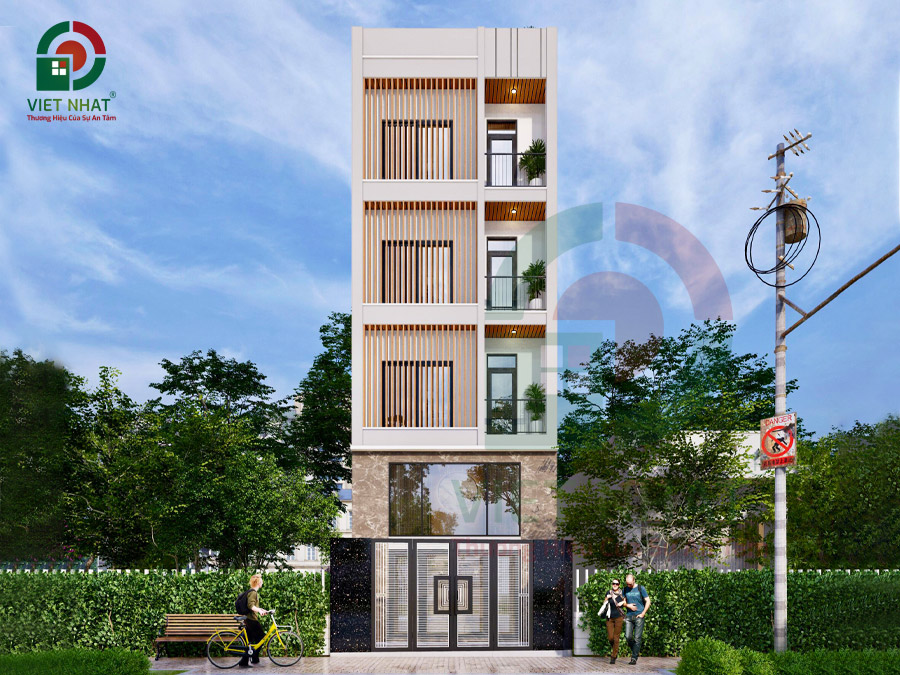 Thiết Kế Nhà Có Thang Máy – Mẫu Nhà 5 Tầng 6x16m 