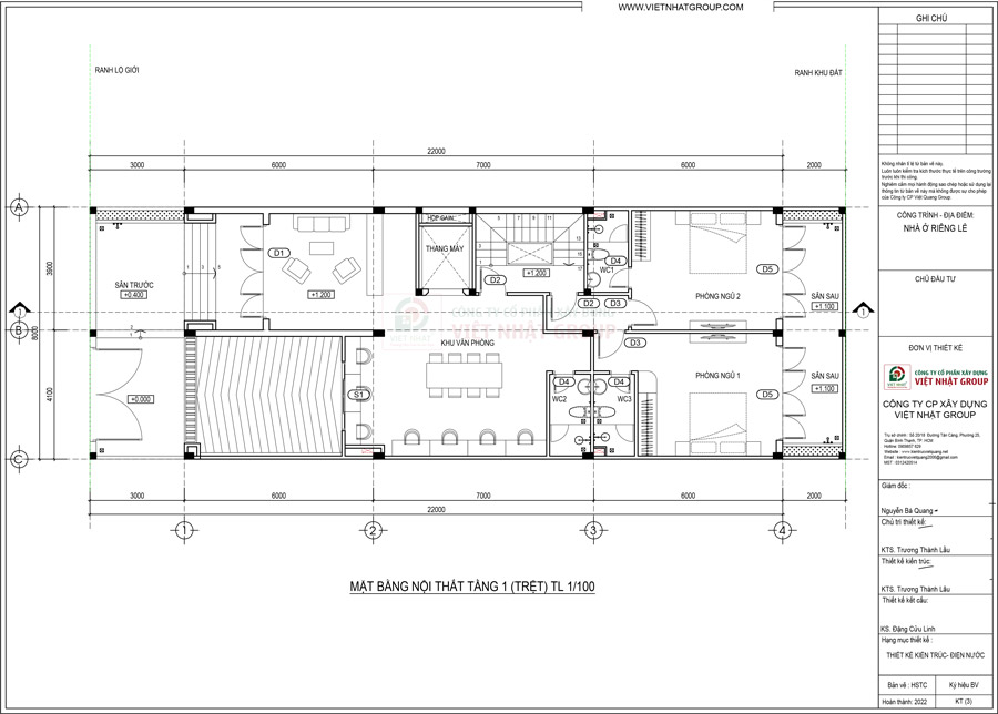 Bản vẽ thiết kế tầng trệt