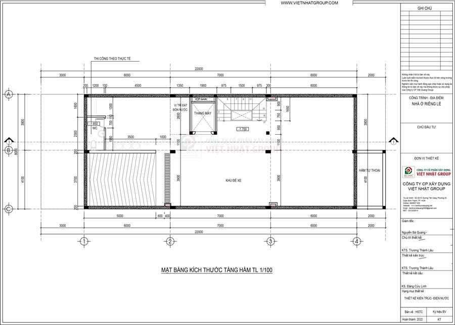 Bản vẽ thiết kế tầng hầm