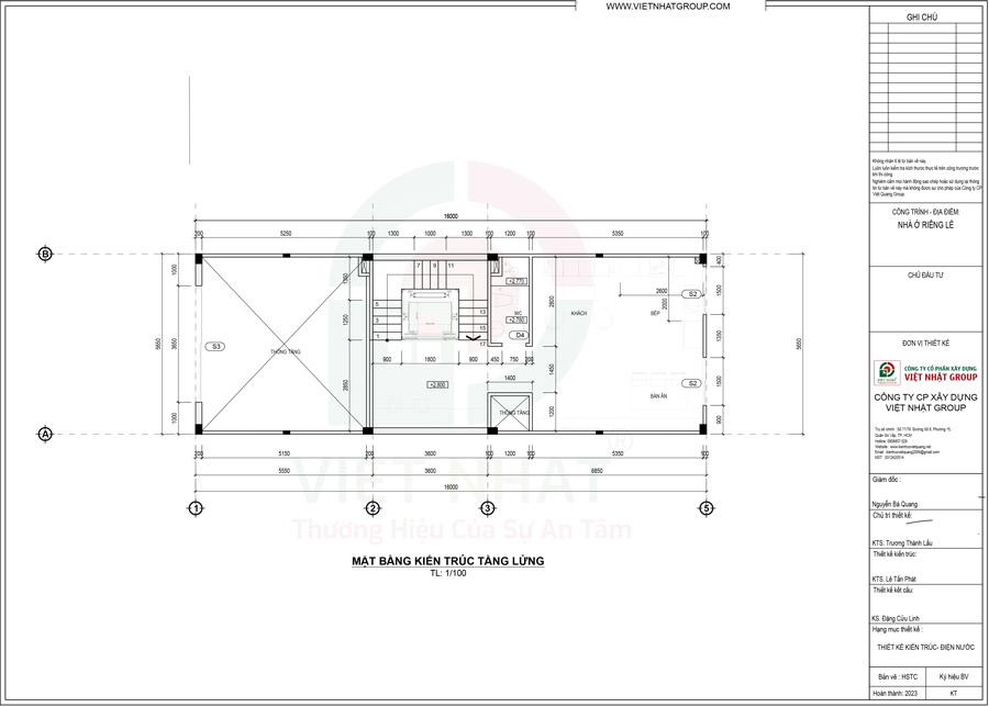 Bản vẽ thiết kế kiến trúc tầng lửng