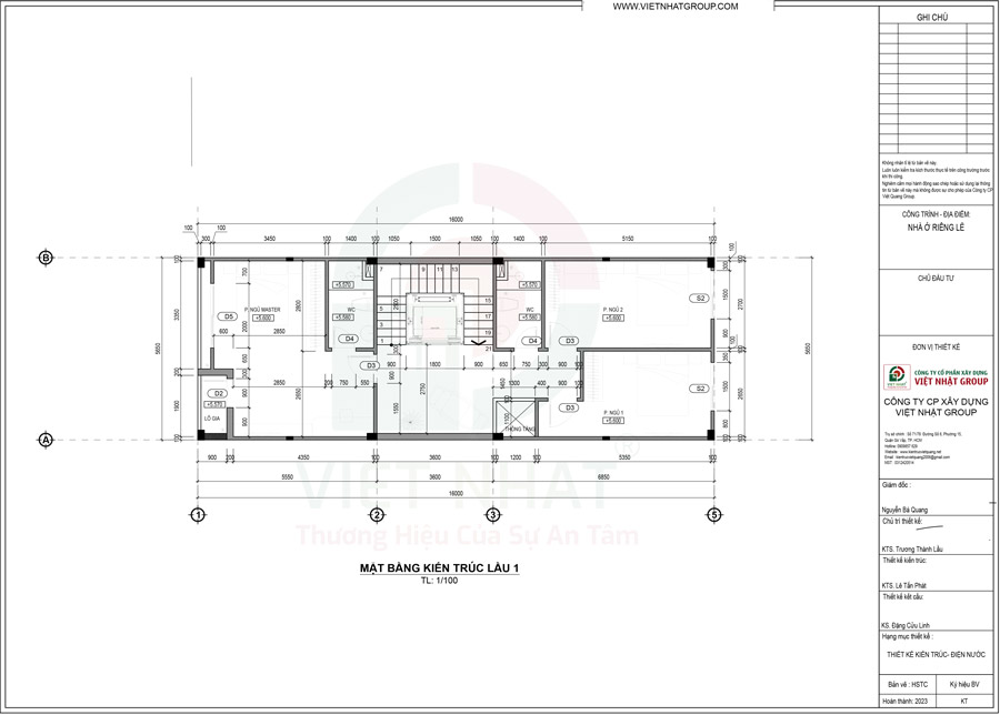 Bản vẽ thiết kế kiến trúc tầng 2