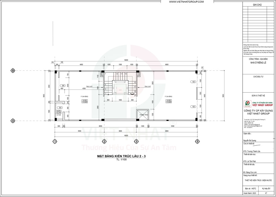 Bản vẽ thiết kế kiến trúc tầng 3 - tầng 4