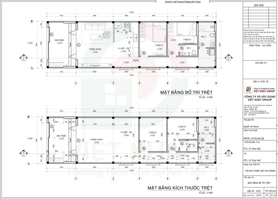 Cách bố trí công năng nhà cấp 4 5x18m