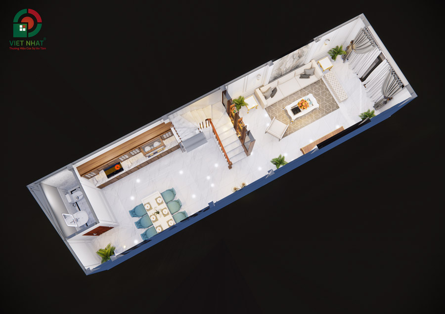 Cách bố trí công năng tầng 1