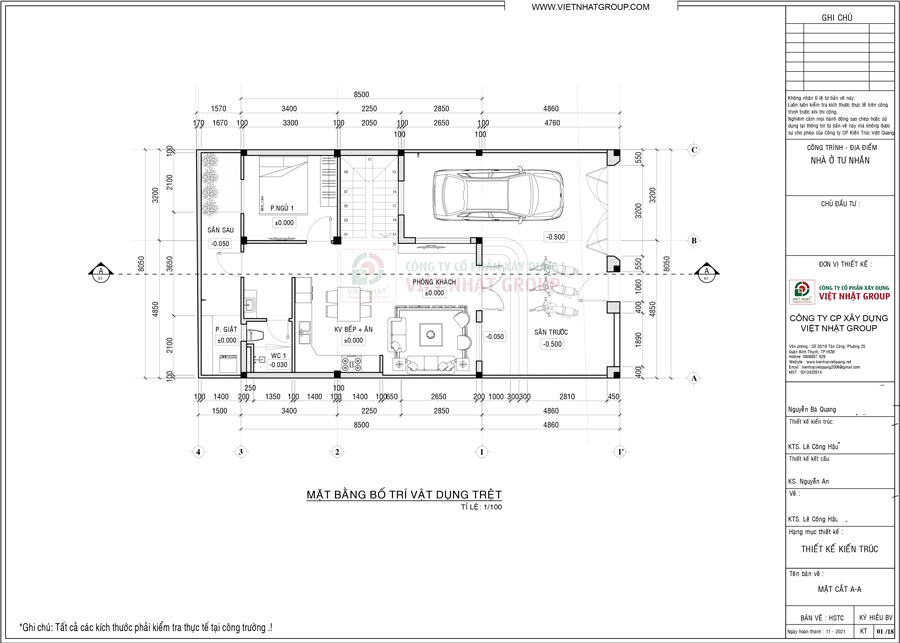 Cách bố trí công năng tầng trệt