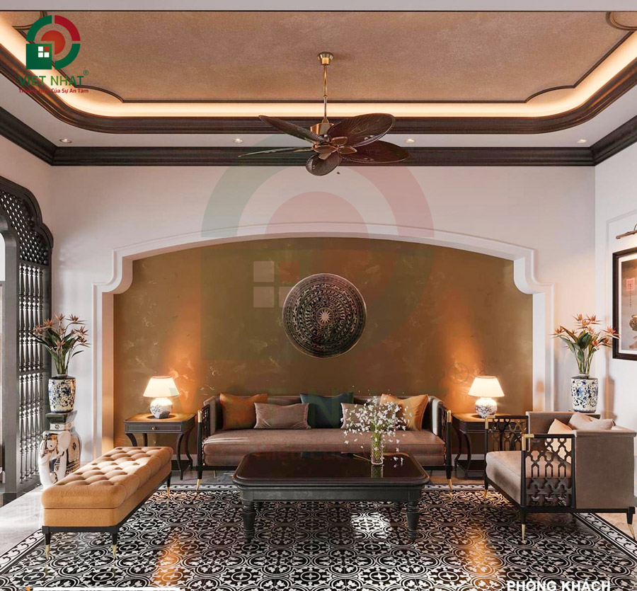 Phòng khách theo phong cách Indochine