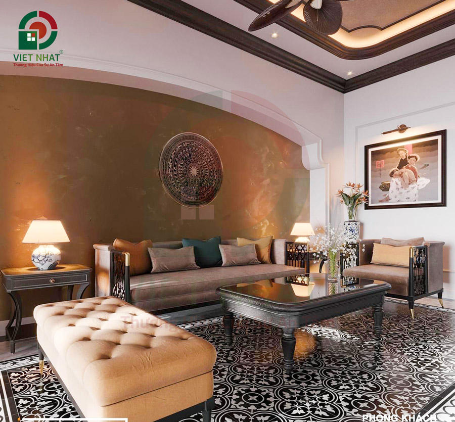 Phòng khách theo phong cách Indochine