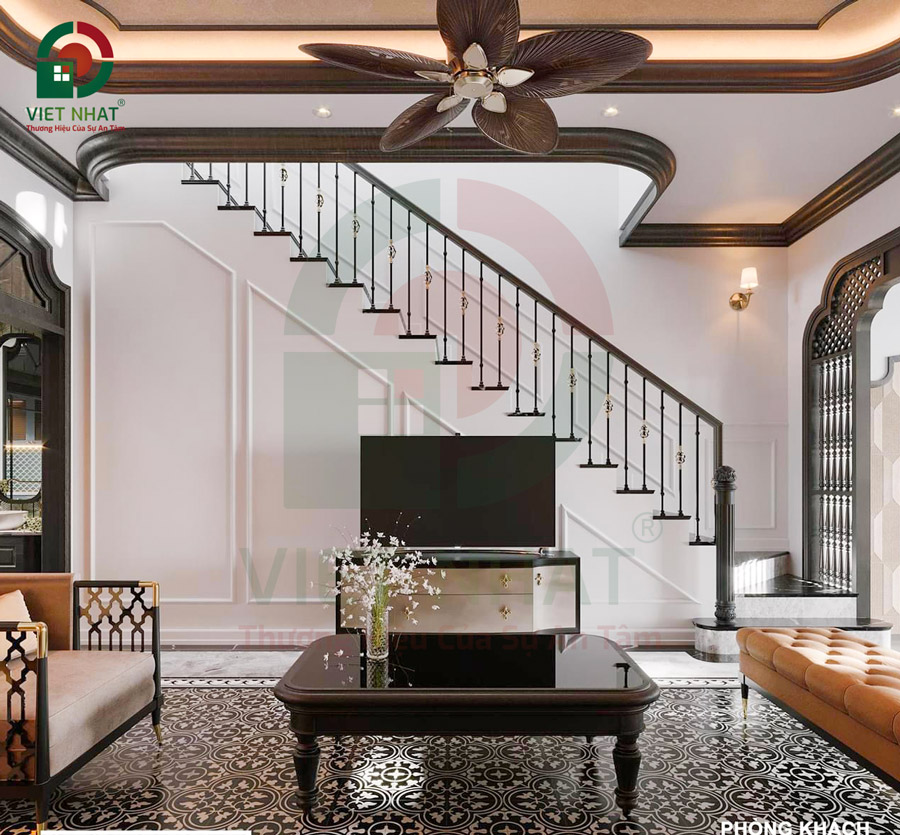 Phòng khách theo phong cách Indochine