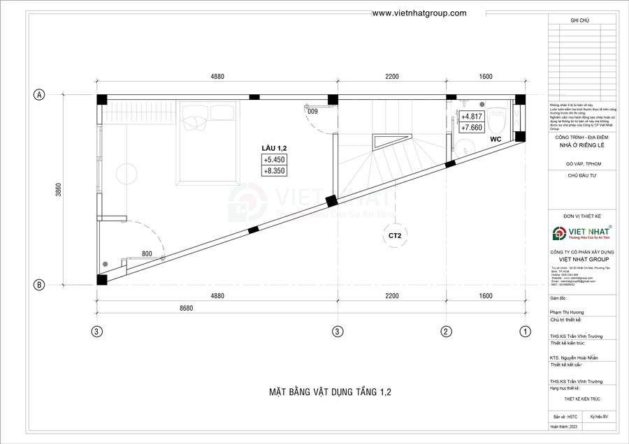 Giải pháp bố trí công năng lầu 1 và lầu 2