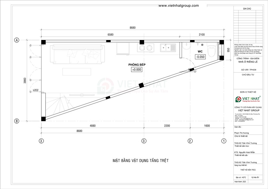 Giải pháp bố trí công năng tầng trệt