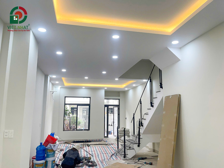 Hình ảnh thi công hoàn thiện nhà phố 4 tầng 5x20m