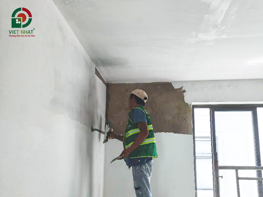Hình ảnh thi công lăn sơn tường