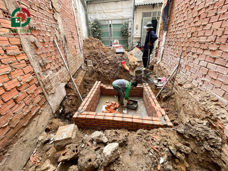 Hình ảnh thi công xây hầm tự hoại