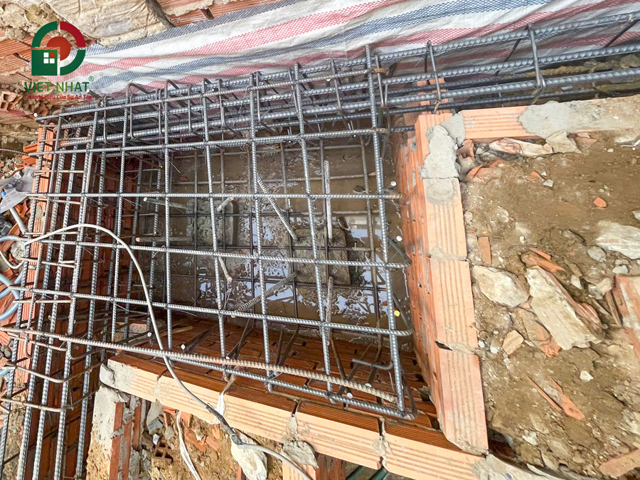 Hình ảnh thi công sắt thép giằng móng