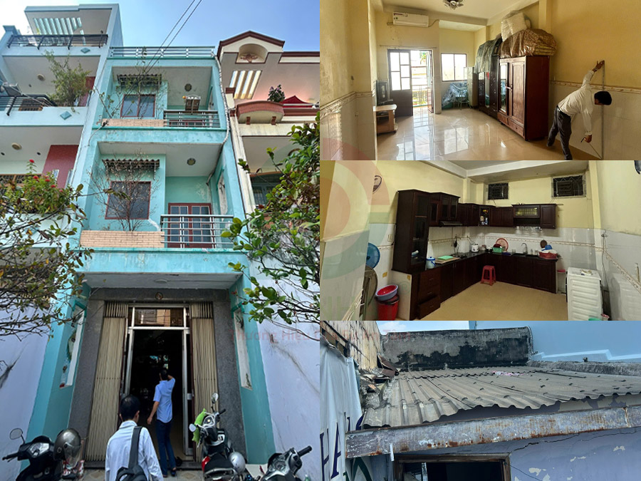 Hiện trạng nhà phố 1 trệt 2 lầu tum sân thượng 4x13m