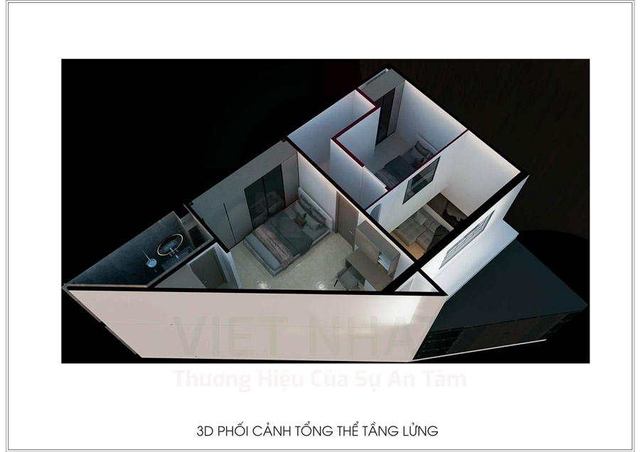 Hình ảnh phối cảnh 3D tầng lửng