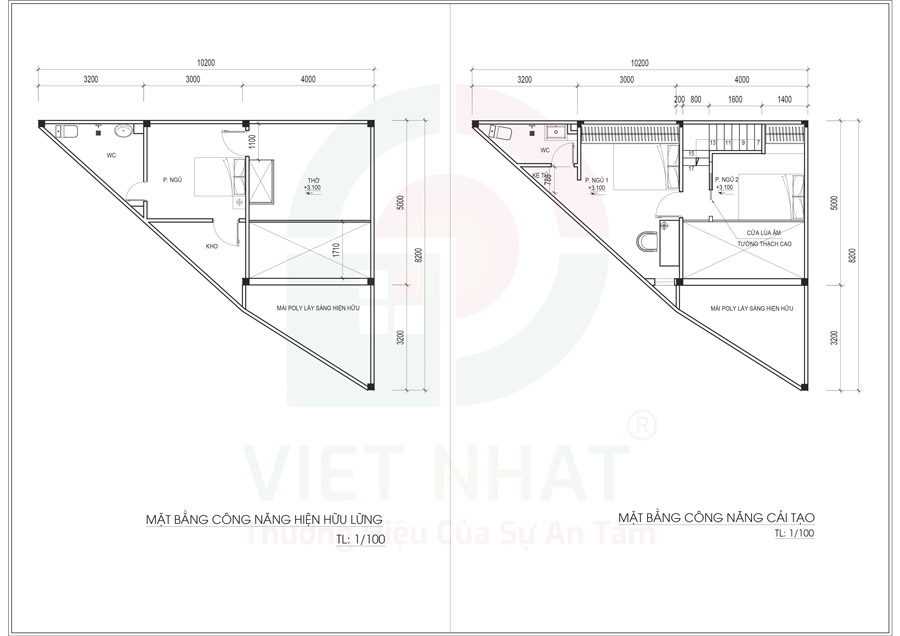 Lập phương án thiết kế & cải tạo nhà cấp 4 có gác lửng