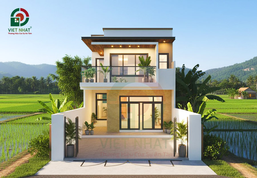 Mẫu nhà cấp 4 có gác lửng 6,5x16m