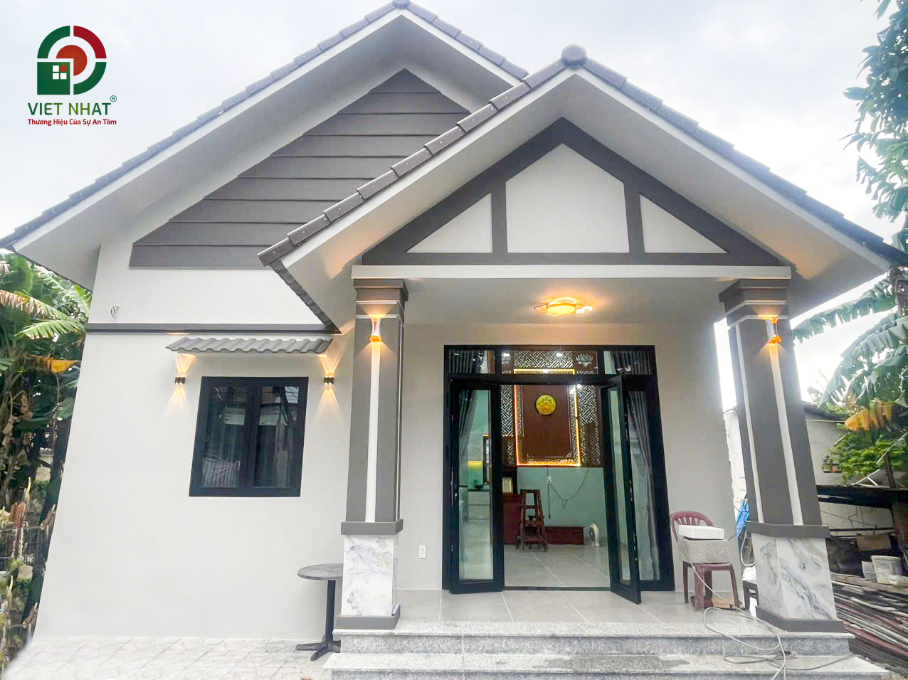 Hình ảnh bàn giao mặt tiền nhà cấp 4 mái Thái 7x9m