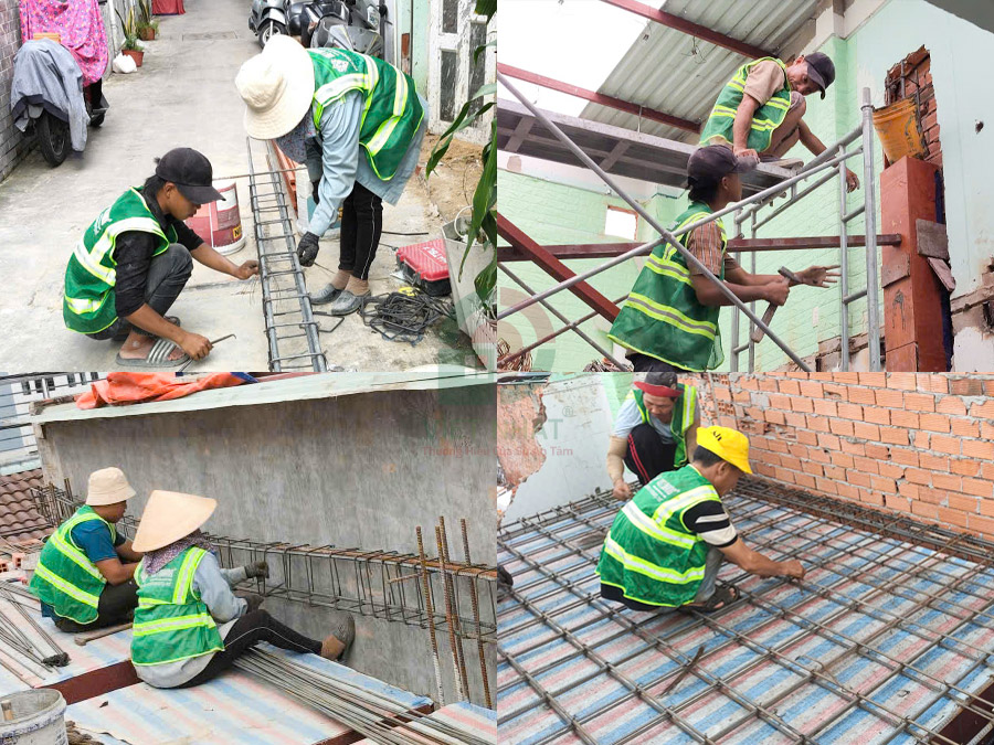 Thi công cốt thép sàn cột