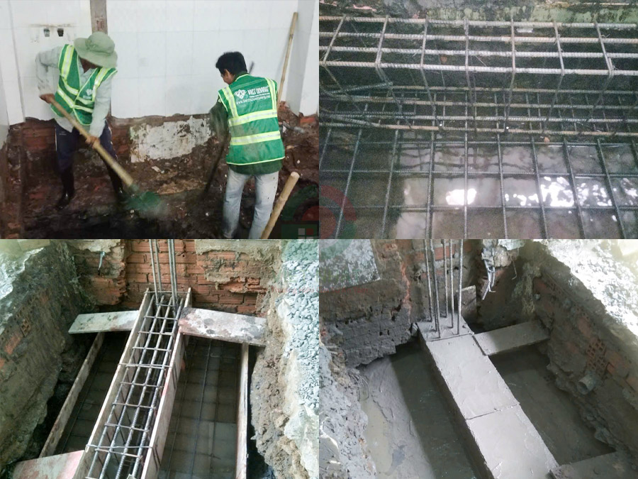 Thi công gia cố móng nhà 3 tầng