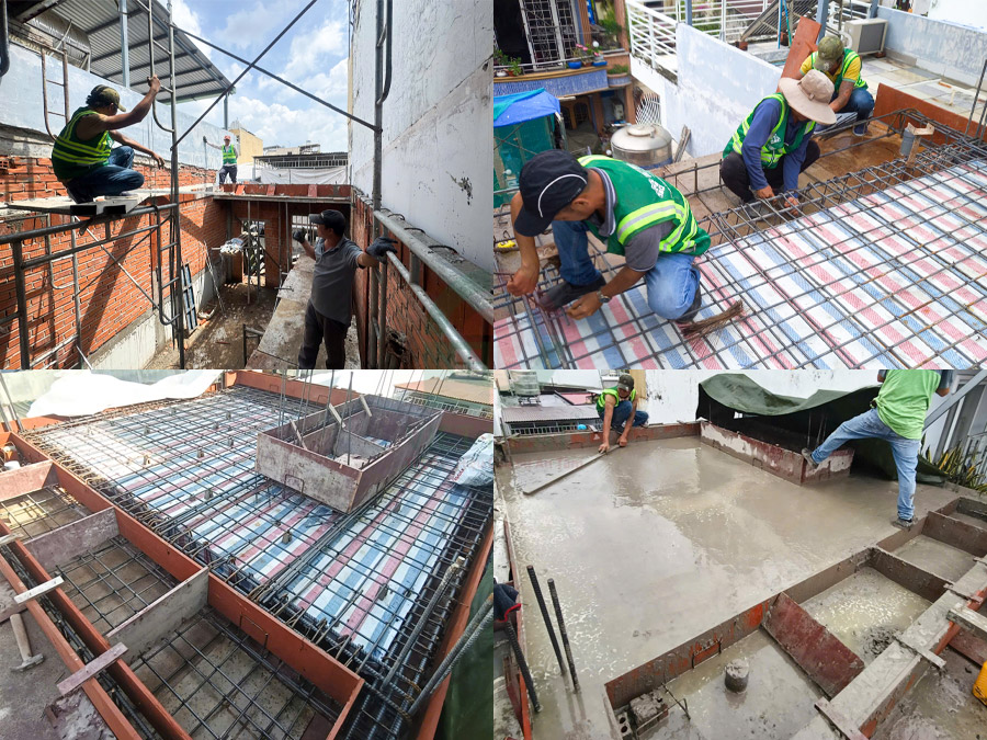 Hình ảnh thi công xây mới tầng 3