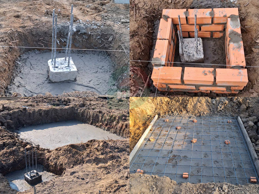 Hình ảnh thi công móng nhà cấp 4 8x12m