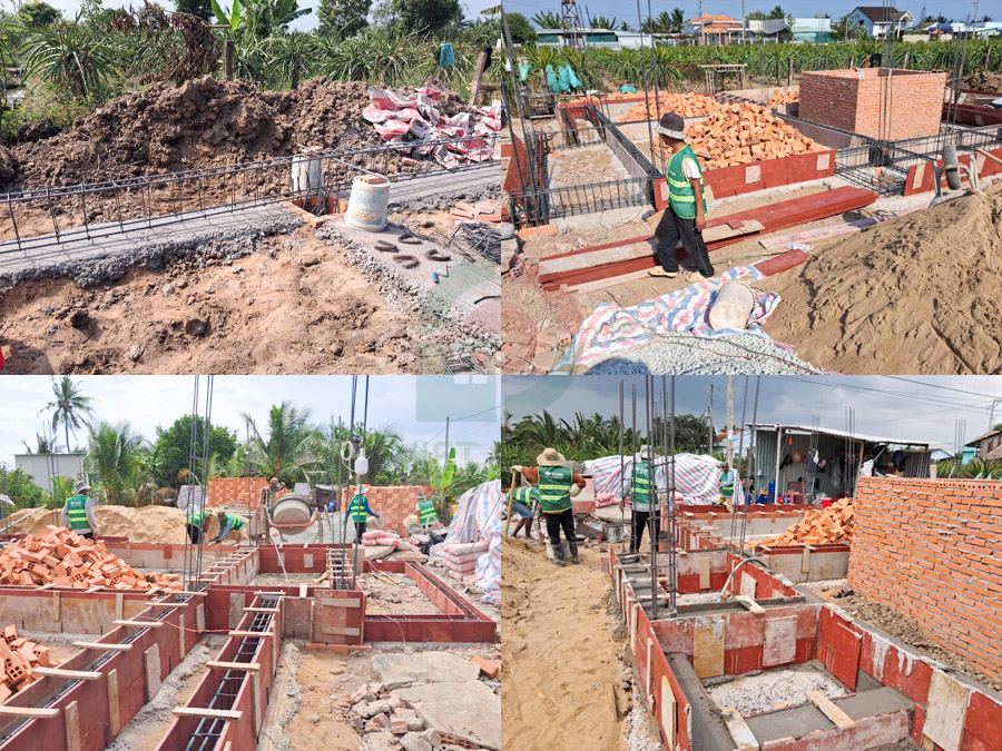 Hình ảnh thi công móng nhà cấp 4 8x12m