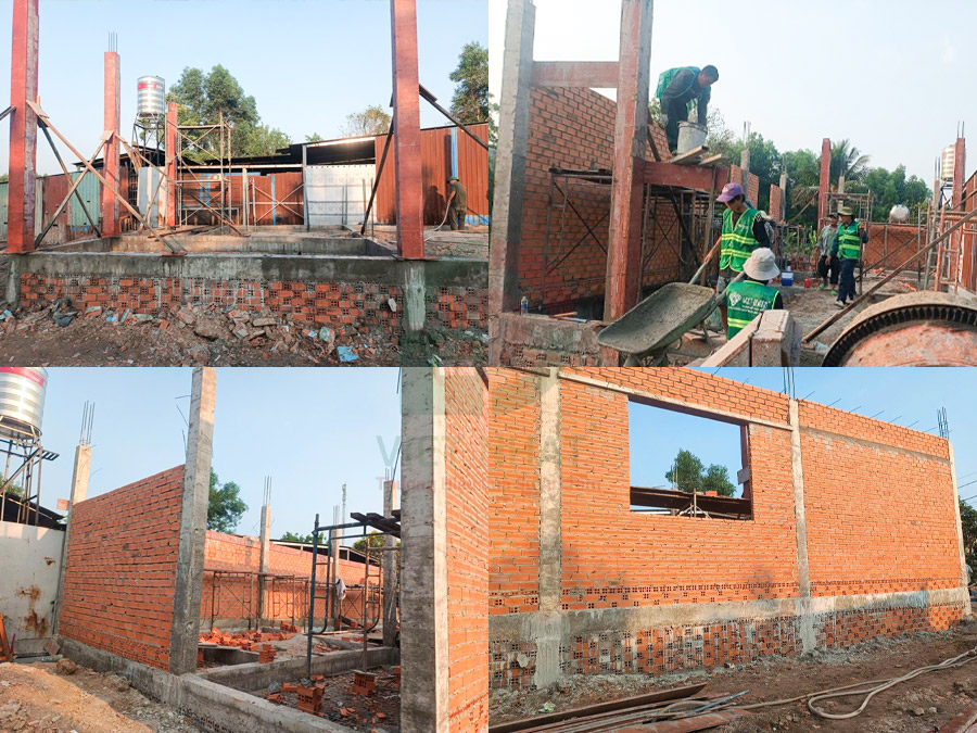 Hình ảnh thi công xây dựng phần thô tầng trệt