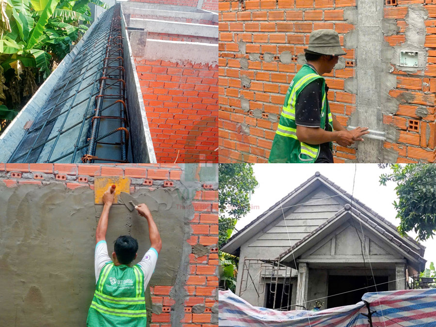 Thi công xây thô - Dựng khung nhà cấp 4