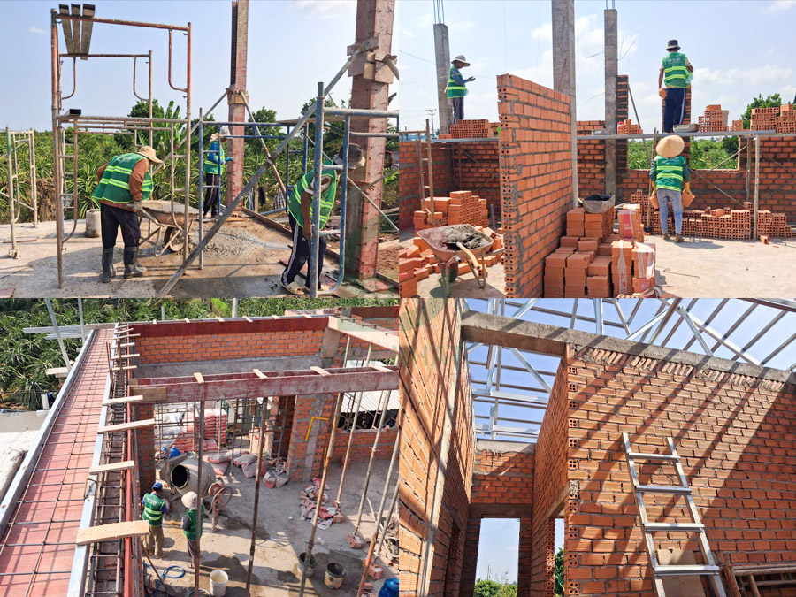 Thi công xây thô nhà biệt thự mái Nhật