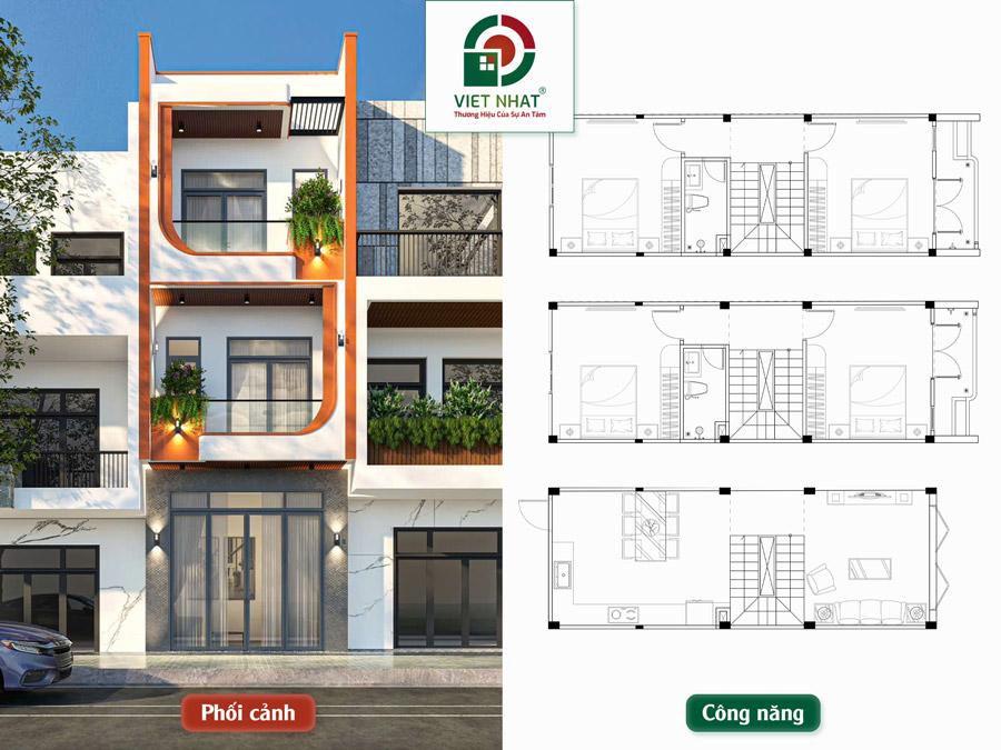 Quy Trình Thi Công Nhà Phố Trọn Gói – Nhà Phố 3 Tầng 4x11m