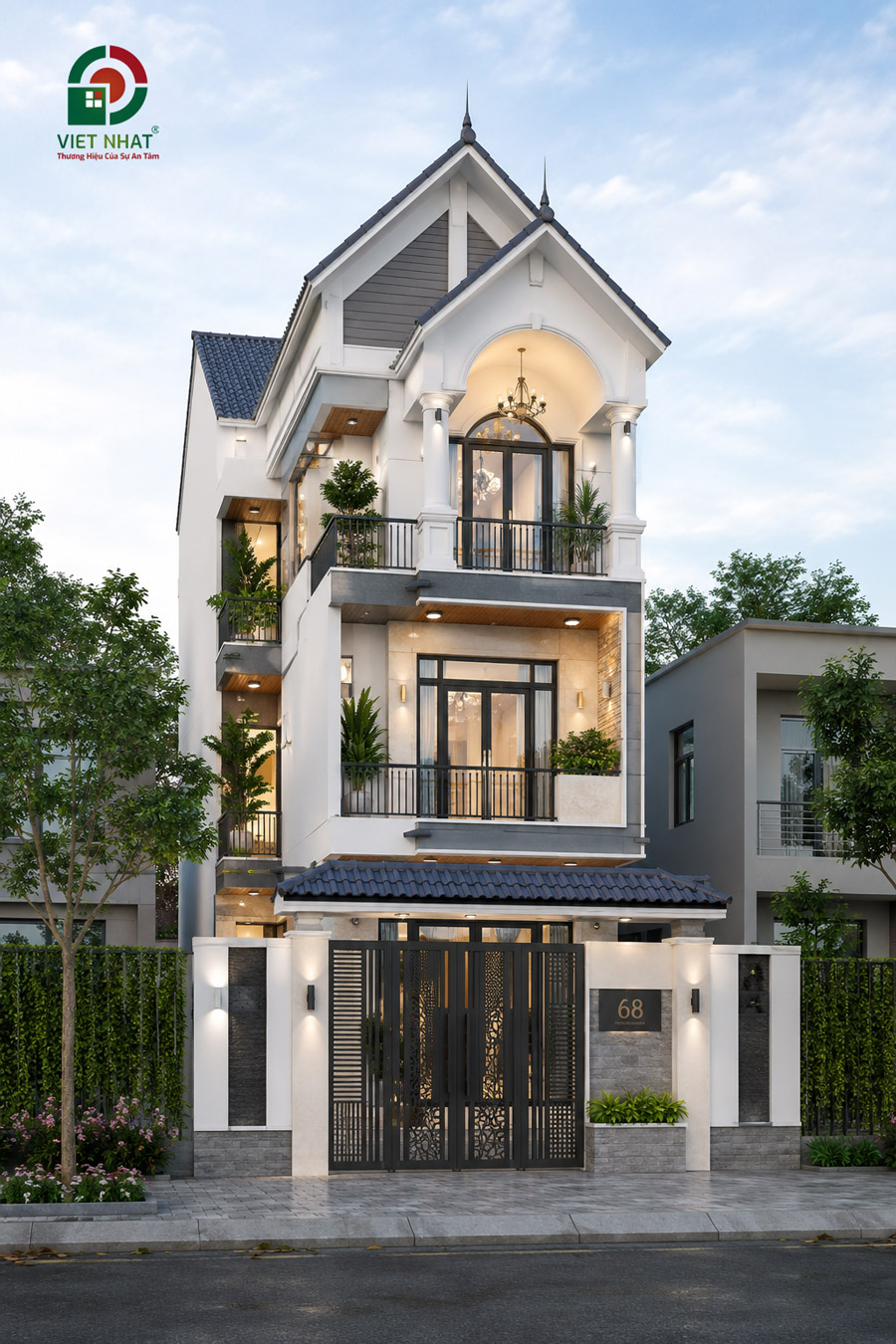 Gợi ý phong cách xây nhà 3 tầng mái Thái