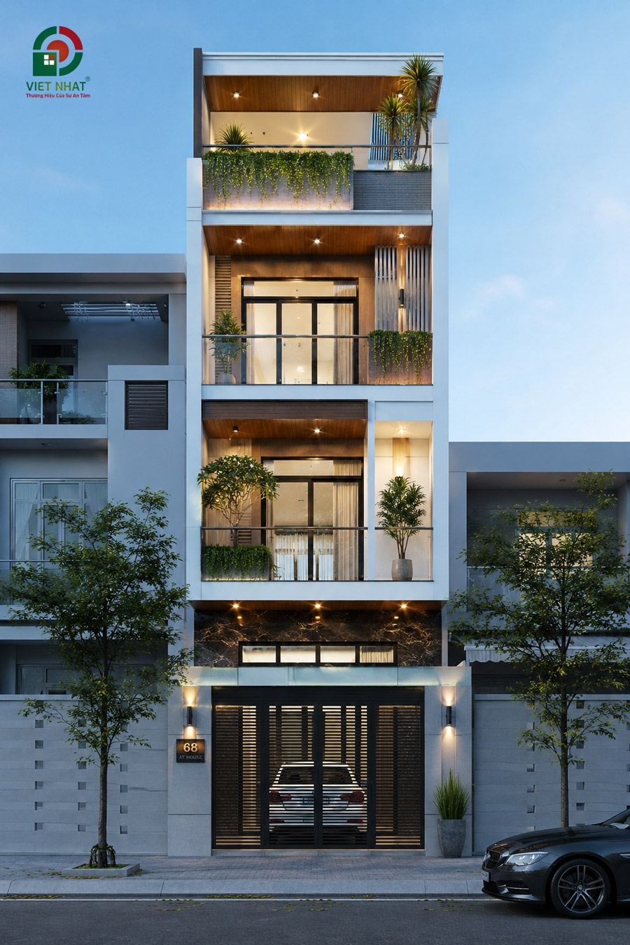 Nhà 4 tầng mái bằng