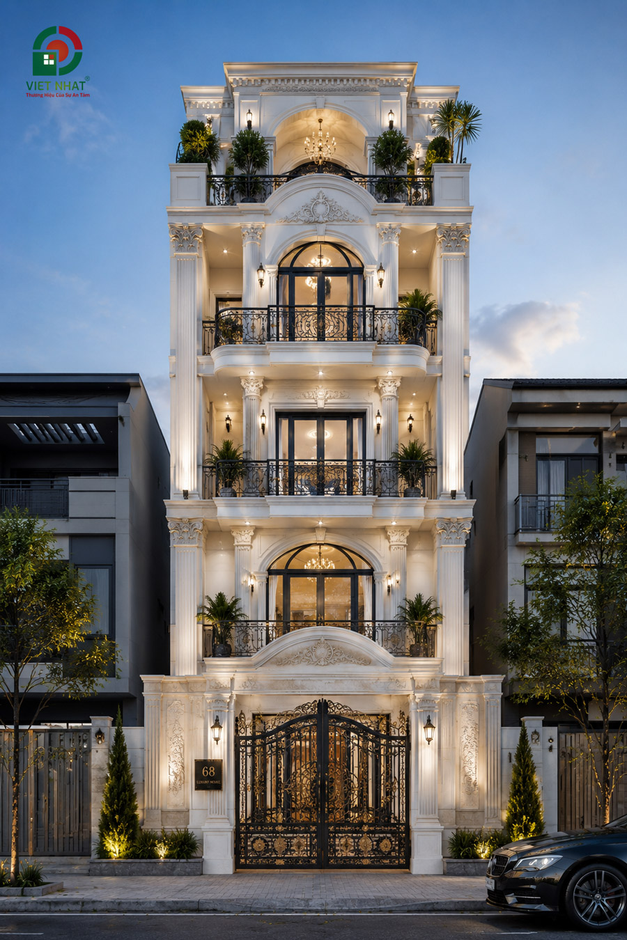 Nhà 4 tầng tân cổ điển